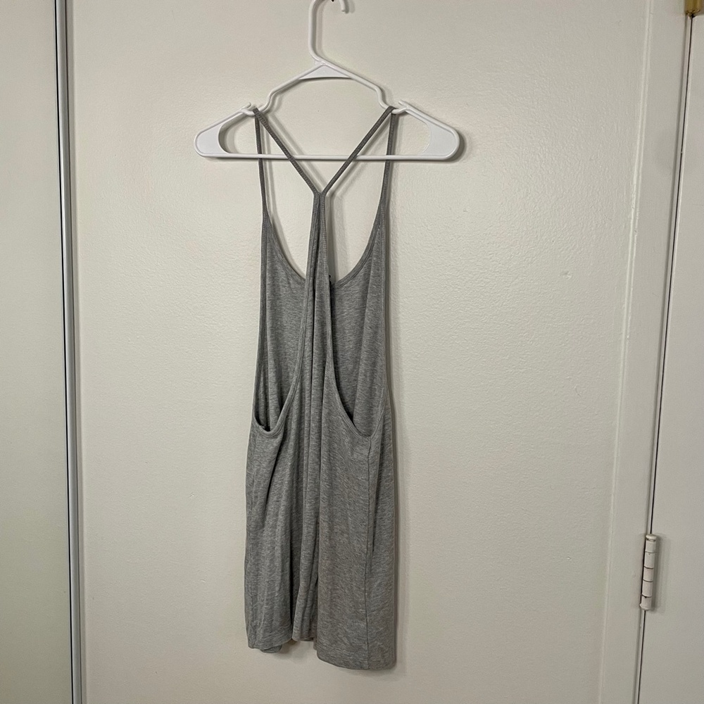 Grey Ribbed Racerback Tank Dress - Picture 12 of 15